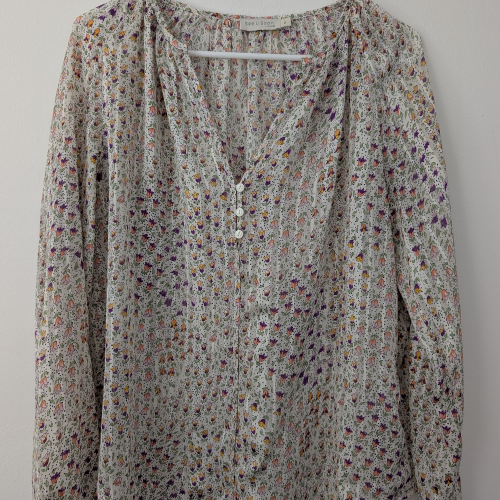 Floral Button-Up Blouse